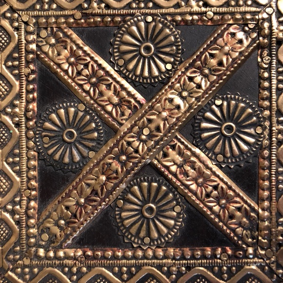 Wooden Boho Artisan Gold Filagree Trinket Box - Picture 7 of 8